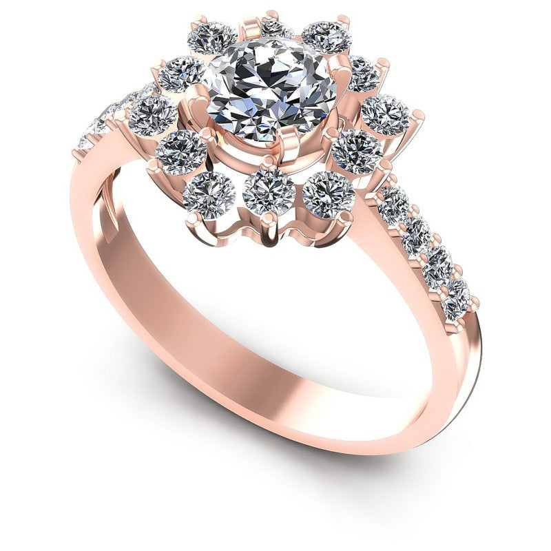 Round Diamonds 0.95CT Halo Ring in 18KT White Gold