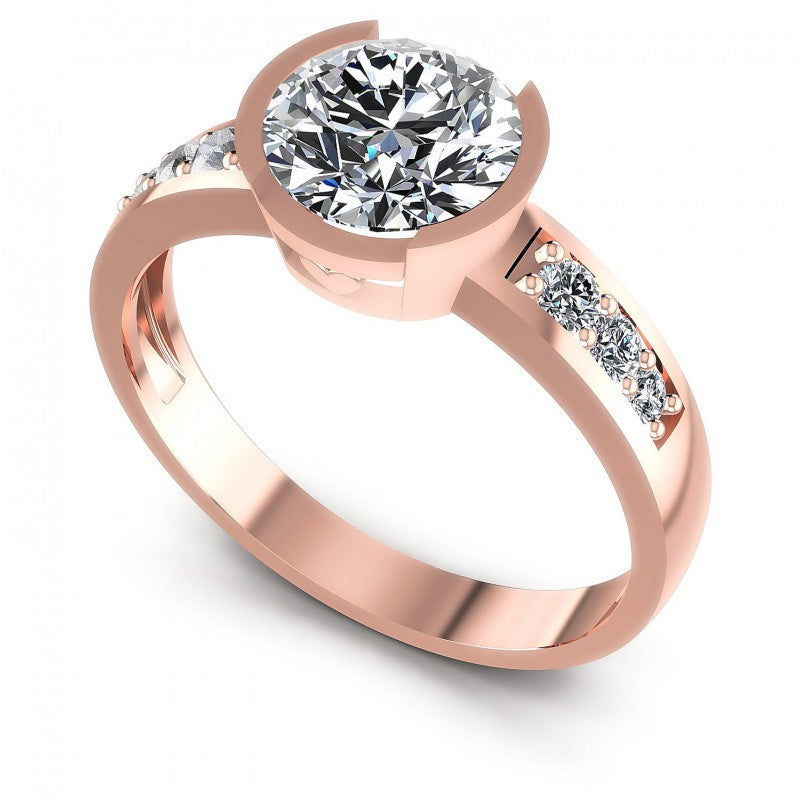 Round Diamonds 1.05CT Engagement Ring in 18KT White Gold