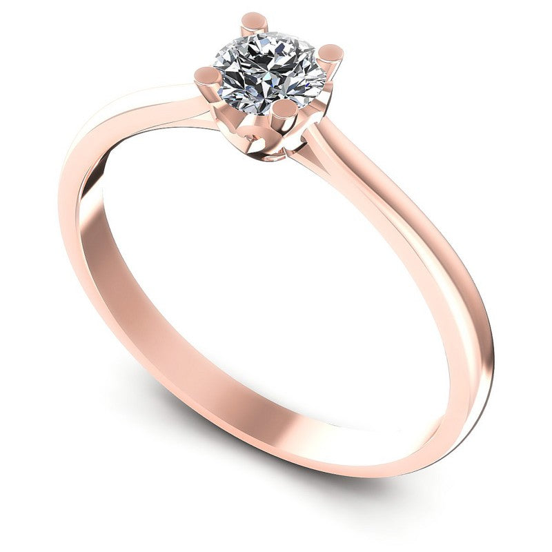 Round Cut Diamonds Solitaire Ring in 18KT White Gold