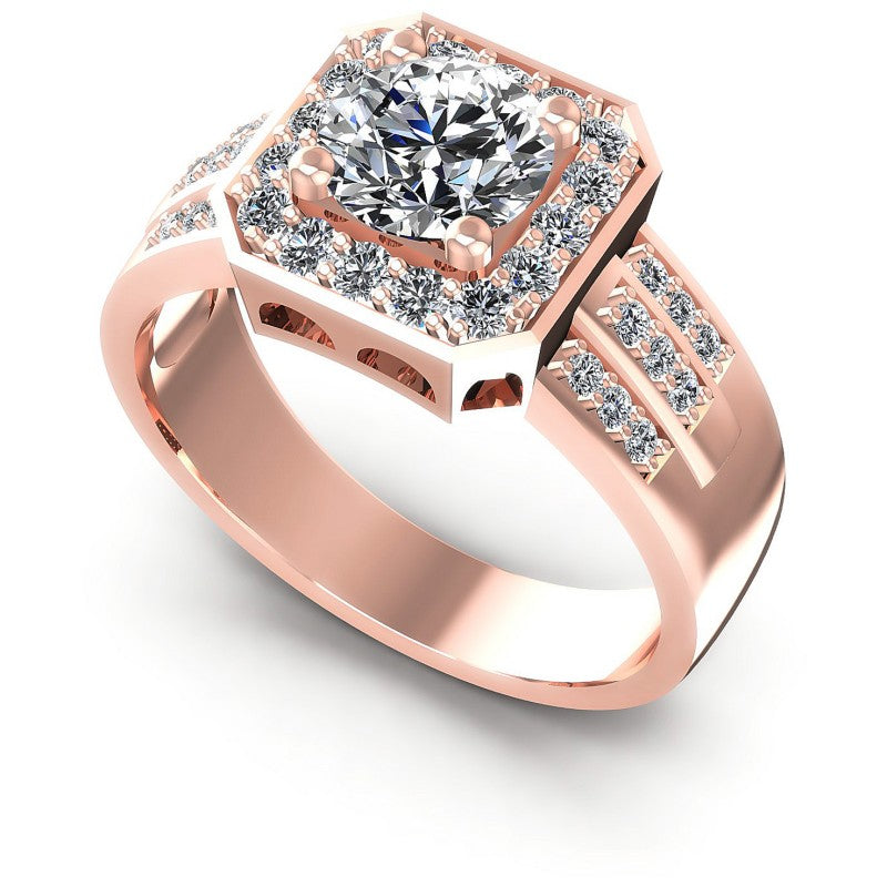 Round Diamonds 0.80CT Halo Ring in 18KT White Gold