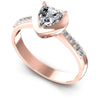 Round and Heart Diamonds 0.50CT Engagement Ring in 18KT White Gold