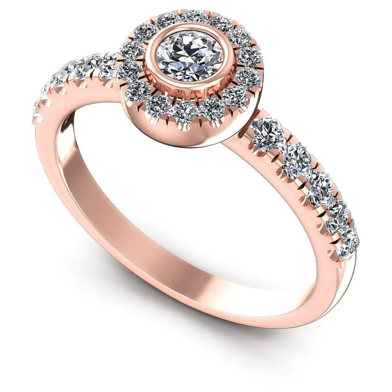Round Diamonds 0.95CT Halo Ring in 18KT White Gold