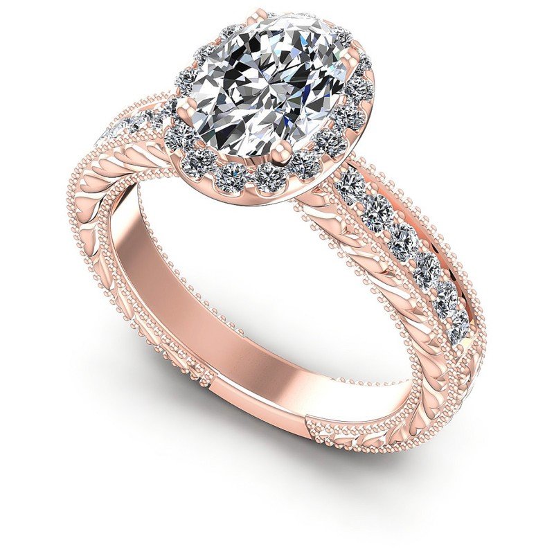 Round and Oval Diamonds 1.75CT Antique Ring in 18KT White Gold