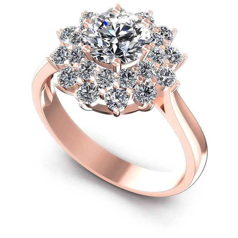 Round Diamonds 1.20CT Halo Ring in 18KT White Gold