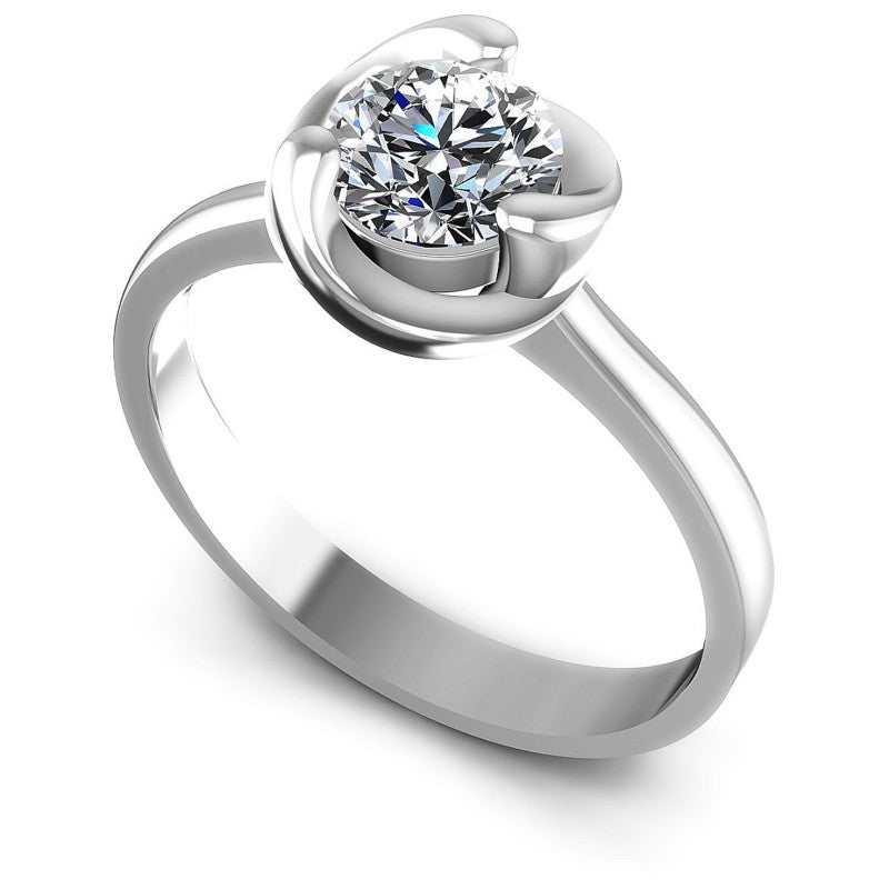 Round Diamonds 0.35CT Solitaire Ring in 14KT White Gold