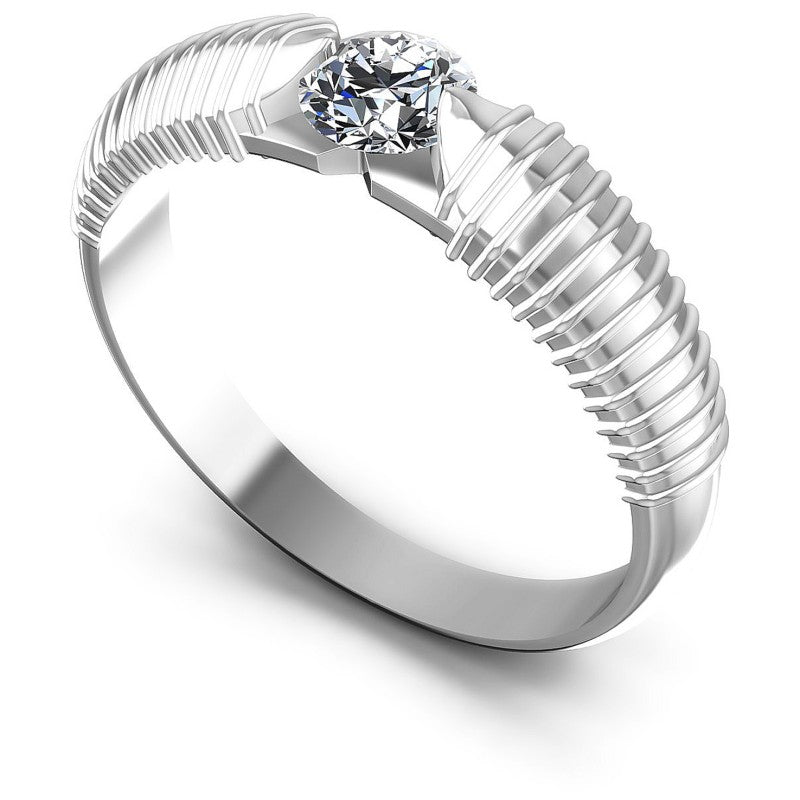 Round Cut Diamonds Solitaire Ring in 14KT White Gold