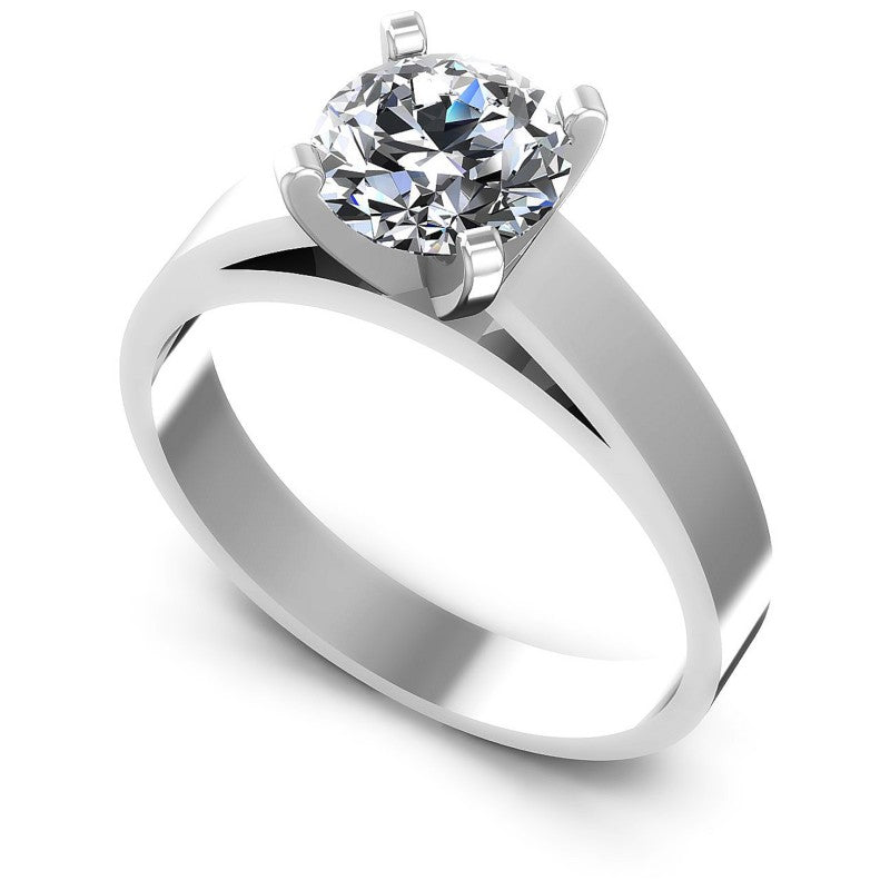 Round Diamonds 0.35CT Solitaire Ring in 14KT White Gold