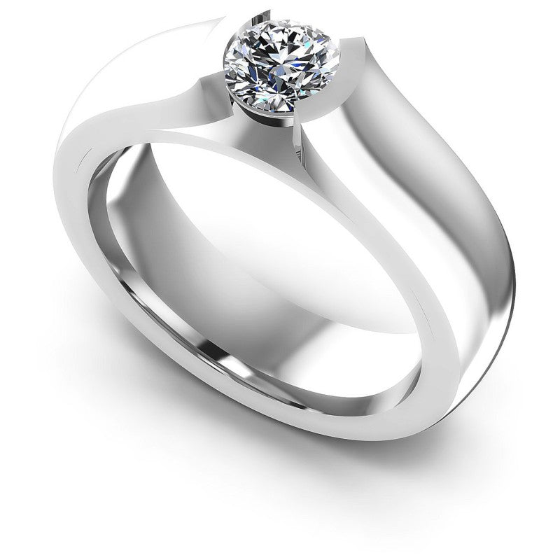 Round Diamonds 0.35CT Solitaire Ring in 14KT White Gold