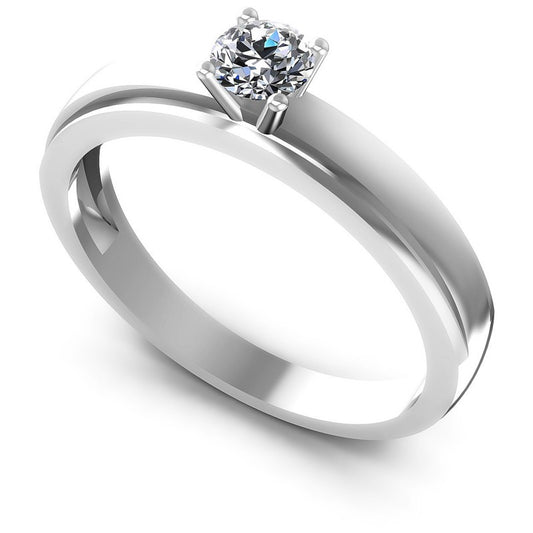 Round Cut Diamonds Solitaire Ring in 14KT White Gold