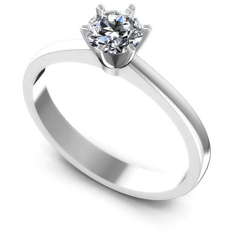 Round Diamonds 0.35CT Solitaire Ring in 14KT White Gold