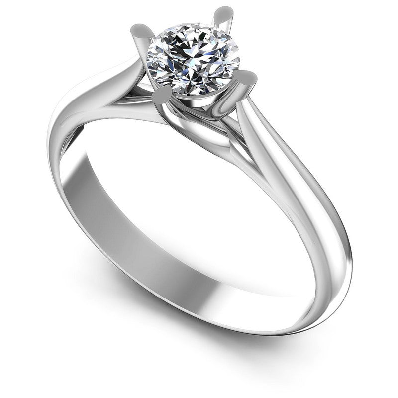 Round Diamonds 0.35CT Solitaire Ring in 14KT White Gold