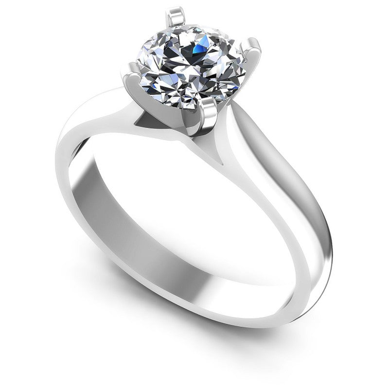 Round Diamonds 0.35CT Solitaire Ring in 14KT White Gold
