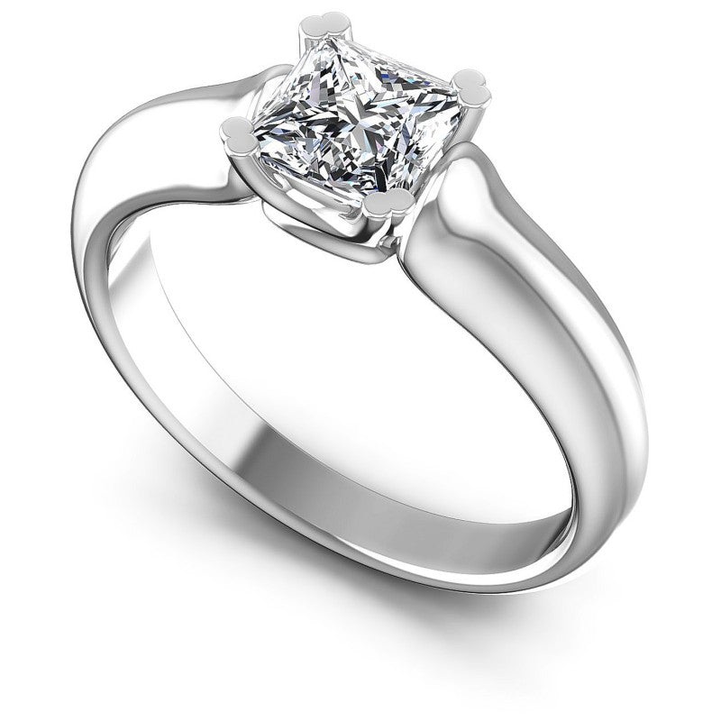 Princess Diamonds 0.35CT Solitaire Ring in 14KT White Gold