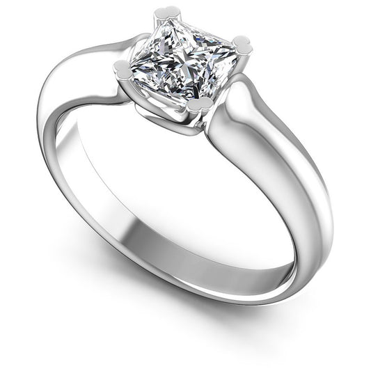 Princess Diamonds 0.35CT Solitaire Ring in 14KT White Gold