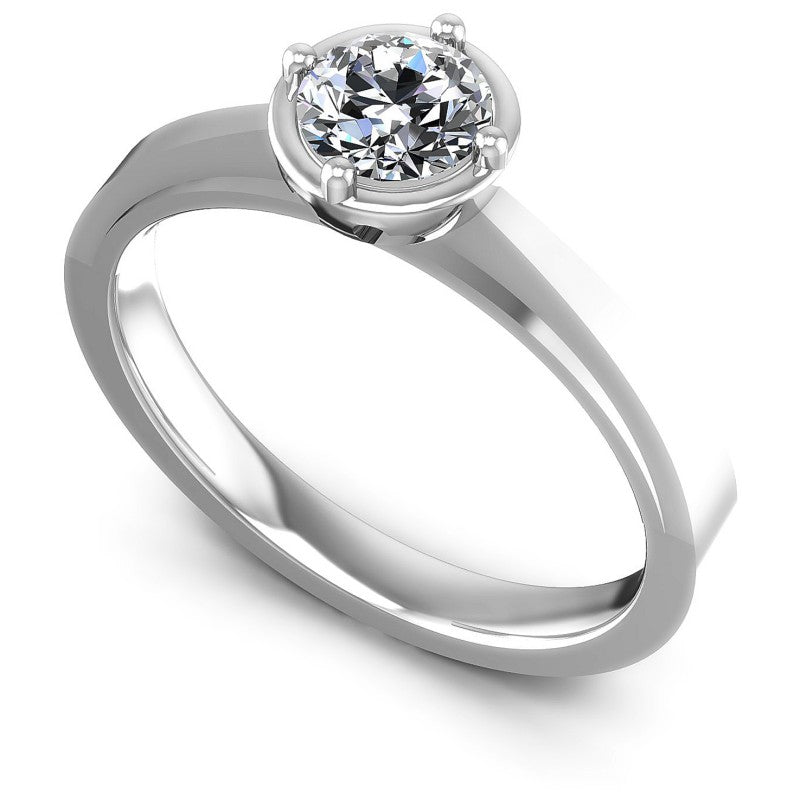 Round Diamonds 0.35CT Solitaire Ring in 14KT White Gold