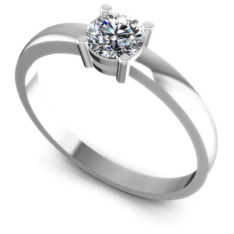 Round Diamonds 0.35CT Solitaire Ring in 14KT White Gold