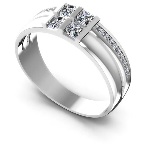 Princess and Round Diamonds 0.80CT Diamonds Wedding Band in 14KT White Gold