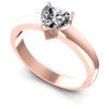 Heart Diamonds 0.35CT Solitaire Ring in 18KT White Gold