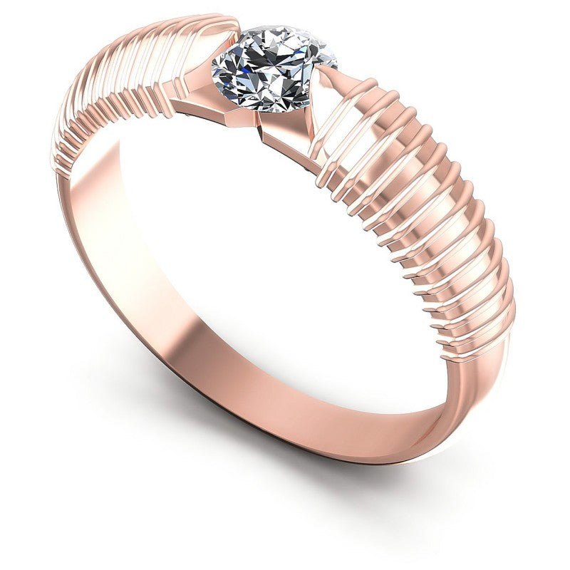 Round Cut Diamonds Solitaire Ring in 18KT White Gold
