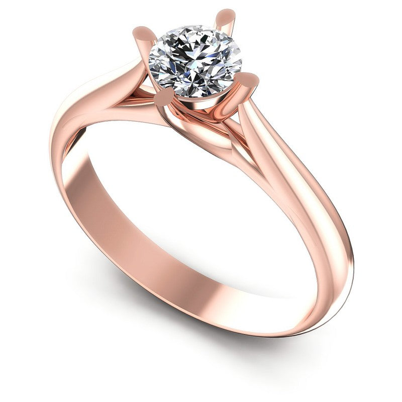 Round Diamonds 0.35CT Solitaire Ring in 18KT White Gold