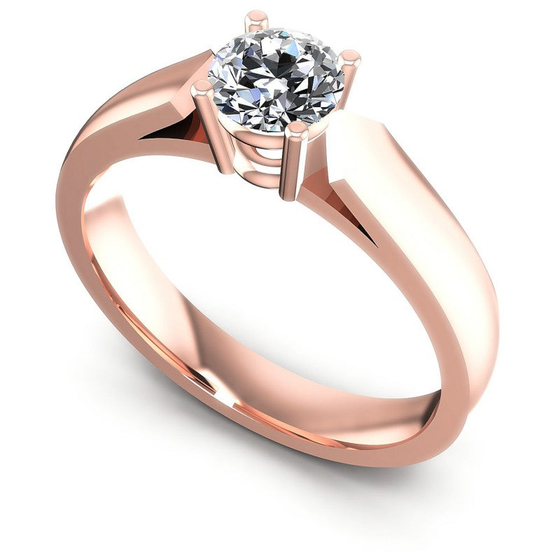 Round Diamonds 0.35CT Solitaire Ring in 18KT White Gold