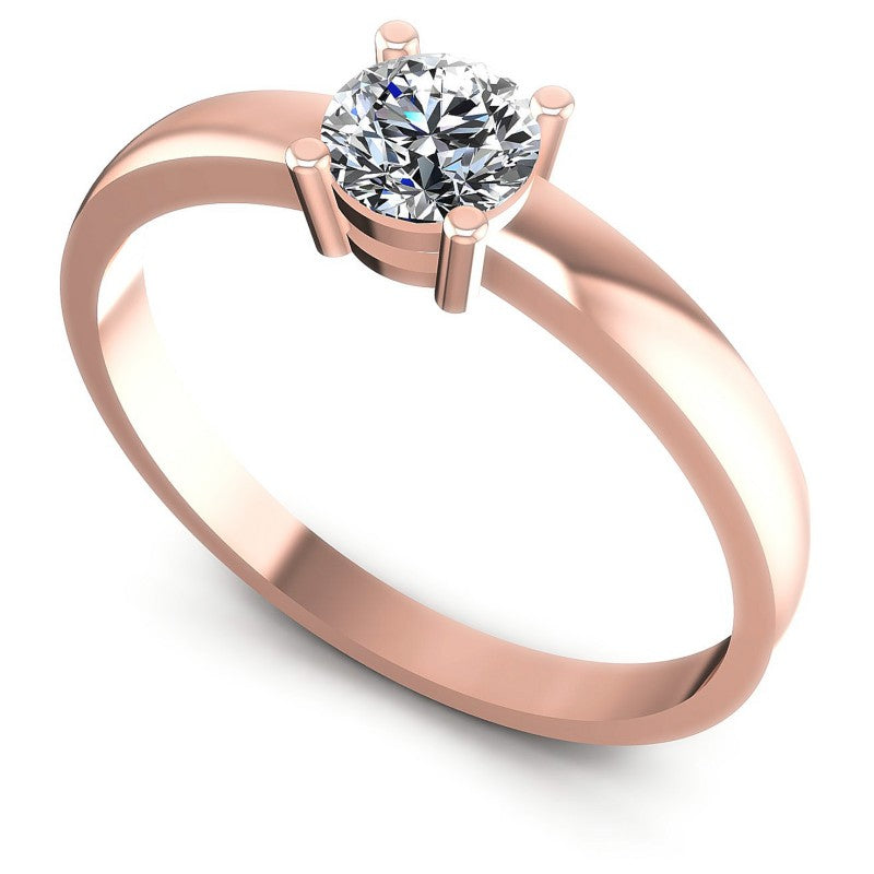 Round Diamonds 0.35CT Solitaire Ring in 18KT White Gold