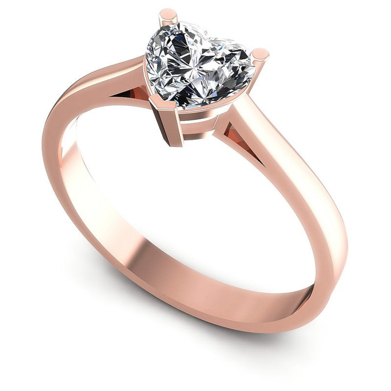 Heart Diamonds 0.35CT Solitaire Ring in 18KT White Gold