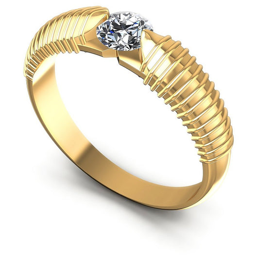 Round Cut Diamonds Solitaire Ring in 14KT White Gold