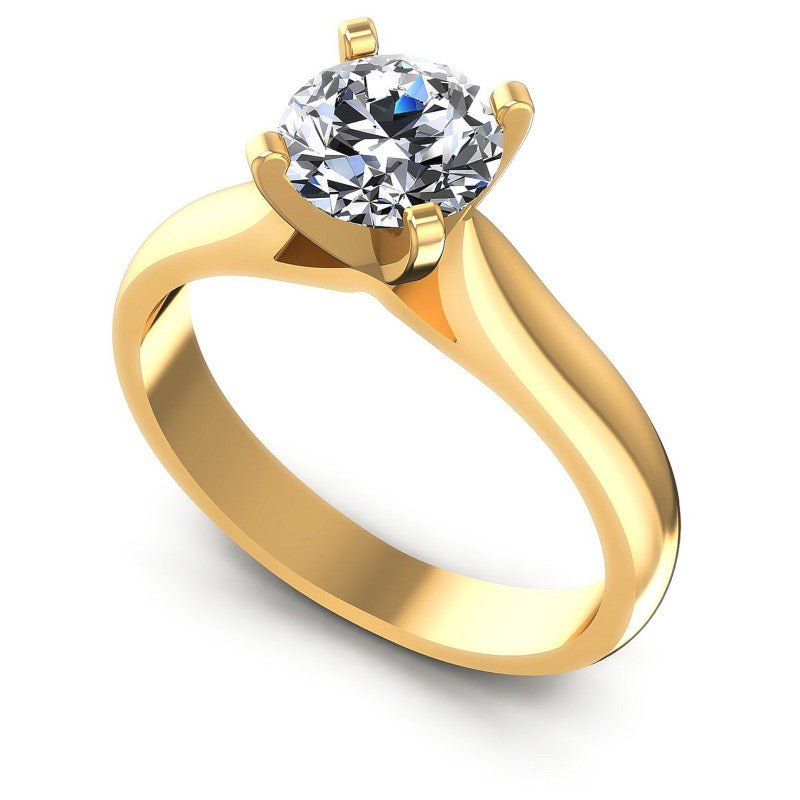 Round Diamonds 0.35CT Solitaire Ring in 14KT White Gold