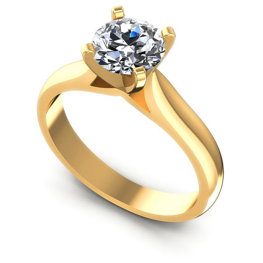 Round Diamonds 0.35CT Solitaire Ring in 14KT White Gold