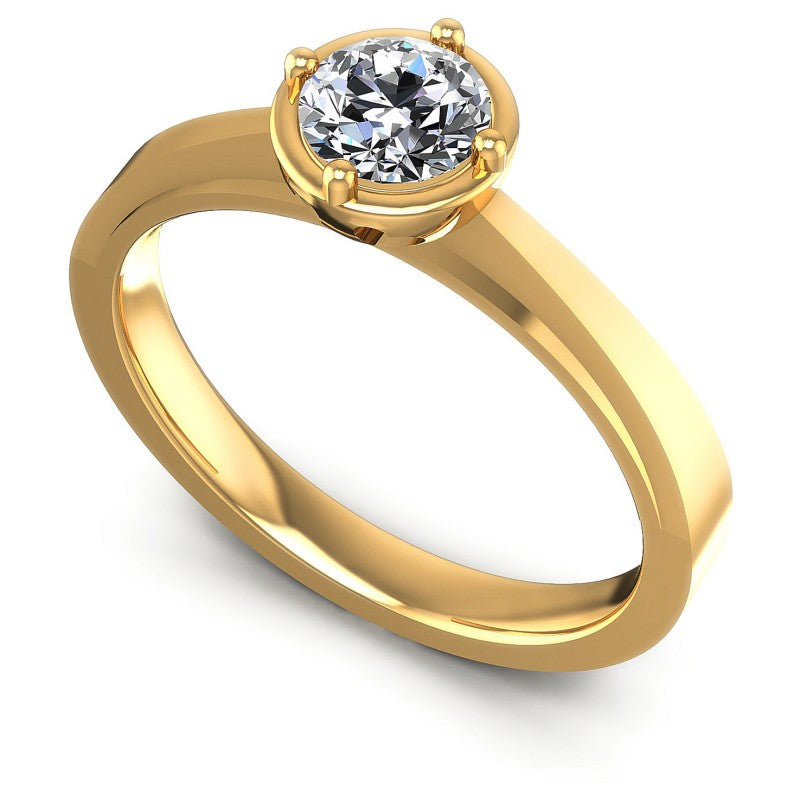 Round Diamonds 0.35CT Solitaire Ring in 14KT White Gold