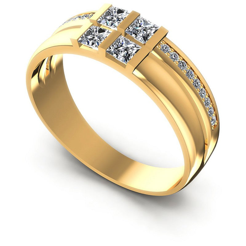 Princess and Round Diamonds 0.80CT Diamonds Wedding Band in 14KT White Gold