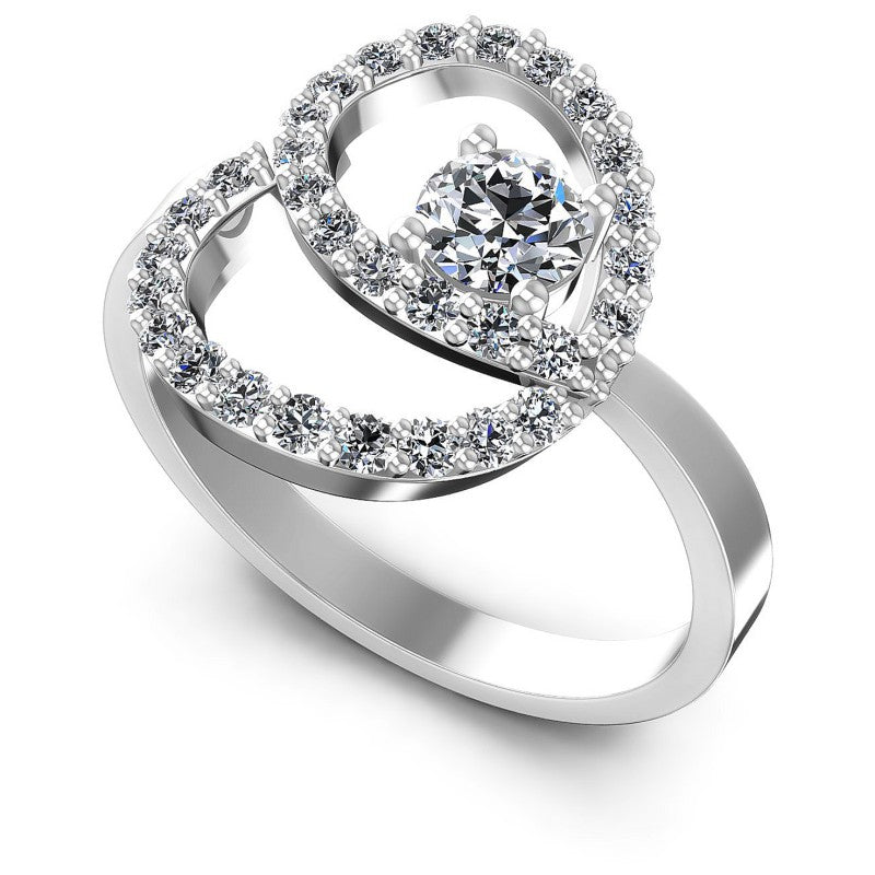 Round Diamonds 0.60CT Fashion Ring in 14KT White Gold