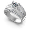 Princess and Round and Marquise Diamonds 1.40CT Engagement Ring in 14KT White Gold