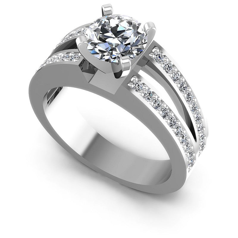 Round Diamonds 0.80CT Engagement Ring in 14KT White Gold