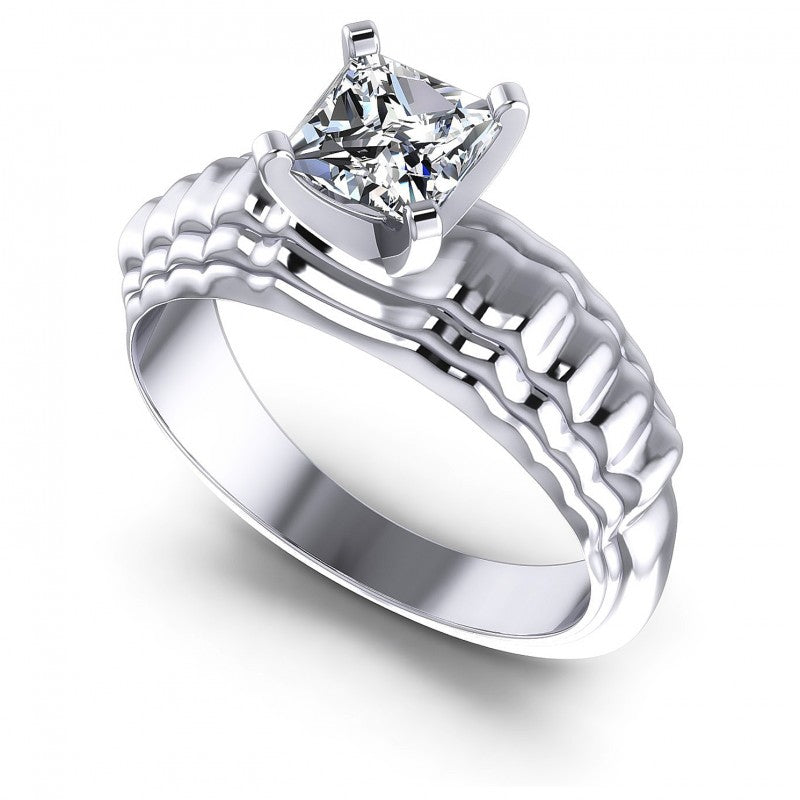 Princess Diamonds 0.35CT Solitaire Ring in 14KT White Gold