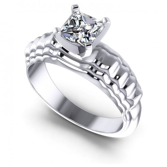 Princess Diamonds 0.35CT Solitaire Ring in 14KT White Gold