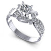 Princess and Round Diamonds 1.05CT Engagement Ring in 14KT White Gold