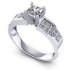 Princess and Round Diamonds 0.65CT Engagement Ring in 14KT White Gold