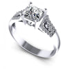 Princess and Round Diamonds 0.65CT Engagement Ring in 14KT White Gold