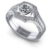 Triangle and Round Diamonds 1.20CT Engagement Ring in 14KT White Gold
