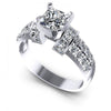 Princess and Round Diamonds 1.45CT Engagement Ring in 14KT White Gold