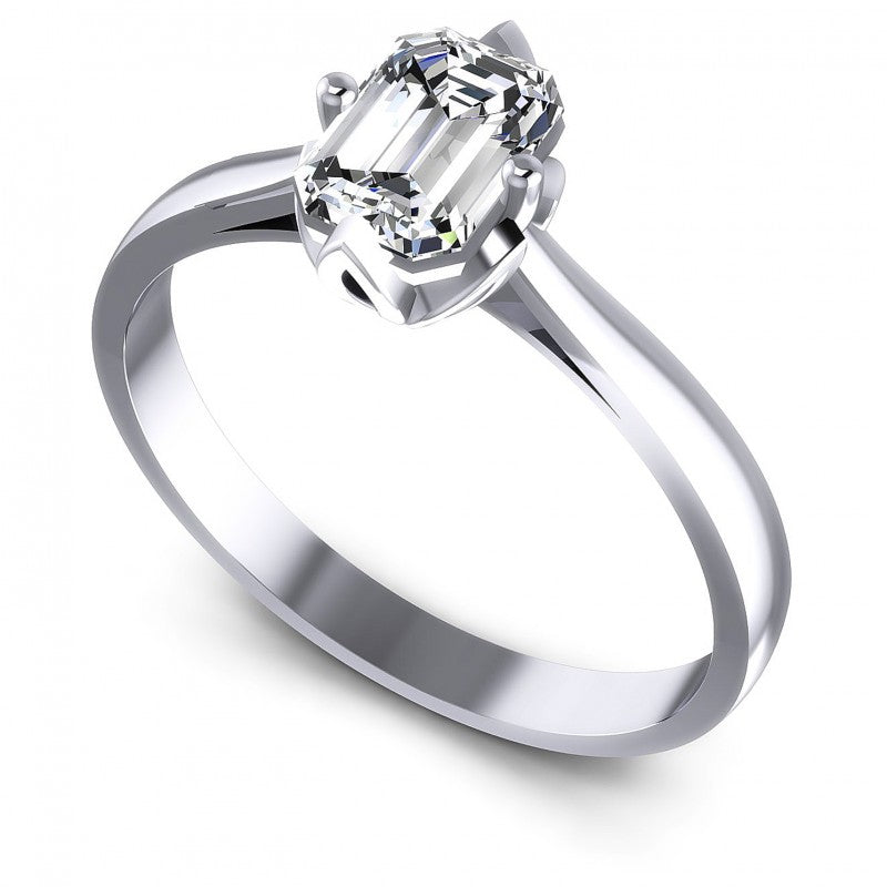 Emerald Diamonds 0.26CT Solitaire Ring in 14KT White Gold