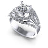 1.15CT Princess And Round  Cut Diamonds Engagement Rings