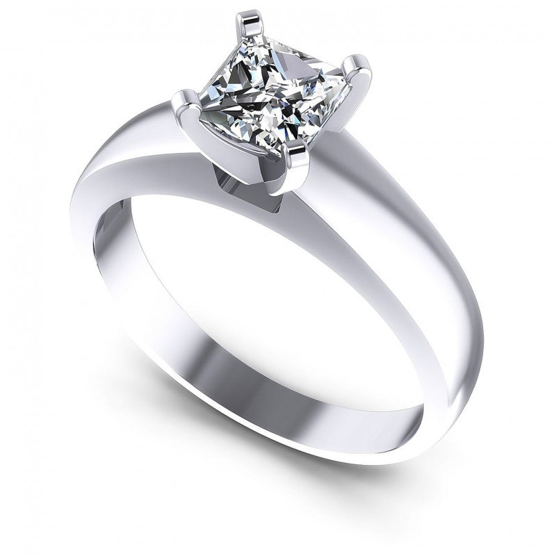 Princess Diamonds 0.35CT Solitaire Ring in 14KT White Gold
