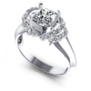 Princess and Round Diamonds 0.95CT Engagement Ring in 14KT White Gold