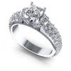 Princess and Round Diamonds 1.35CT Engagement Ring in 14KT White Gold
