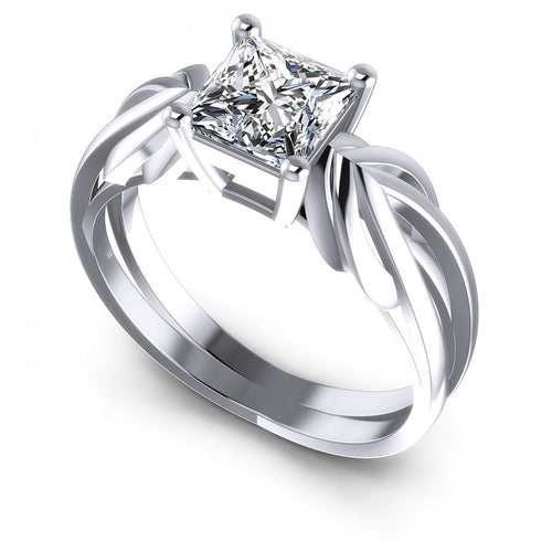 Princess Diamonds 0.35CT Solitaire Ring in 14KT White Gold