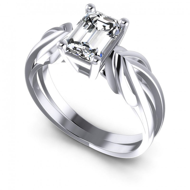 Emerald Diamonds 0.35CT Solitaire Ring in 14KT White Gold