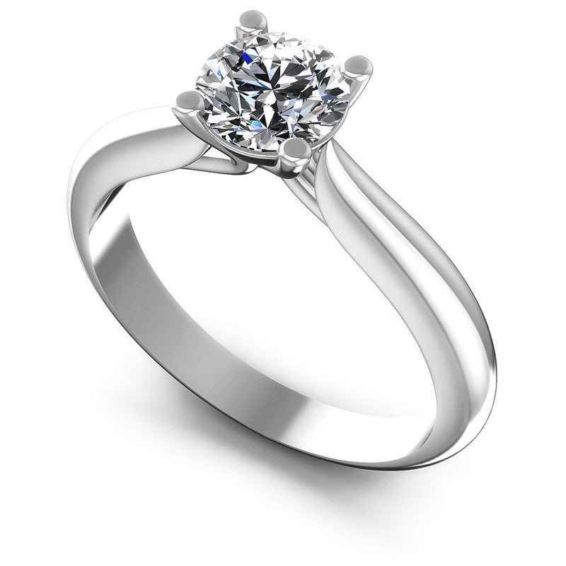 Round Diamonds 0.35CT Solitaire Ring in 14KT White Gold